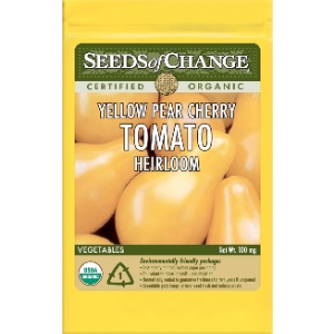  Seeds of Change Organic Heirloom Yellow Pear Cherry Tomato Seeds is rated 3.9 stars on Amazon